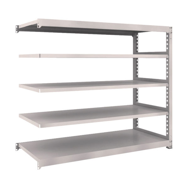 TRUSCO スチールラック M3型中量棚 1800×721×H1500 5段 連結 ネオグレー M3-5675B NG 1セット(1個)（直送品）