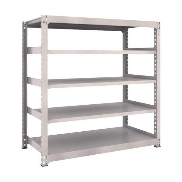 TRUSCO スチールラック M3型中量棚 1500×721×H1500 5段 単体 ネオグレー M3-5575 NG 1セット(1個)（直送品）