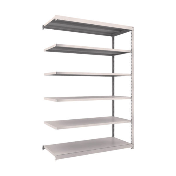 TRUSCO スチールラック M1.5型軽中量棚 1460×595×H2100 6段連結 ネオグレー M1.5-7566B NG（直送品）