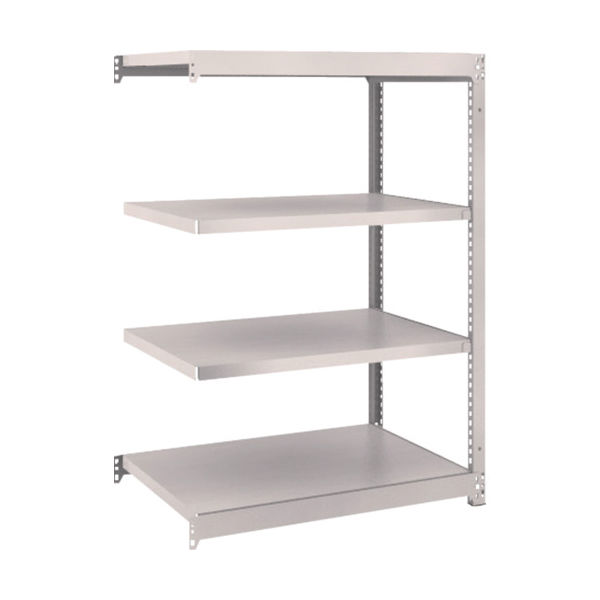 TRUSCO スチールラック M1.5型軽中量棚 860×595×H1200 4段連結 ネオグレー M1.5-4364B NG（直送品）