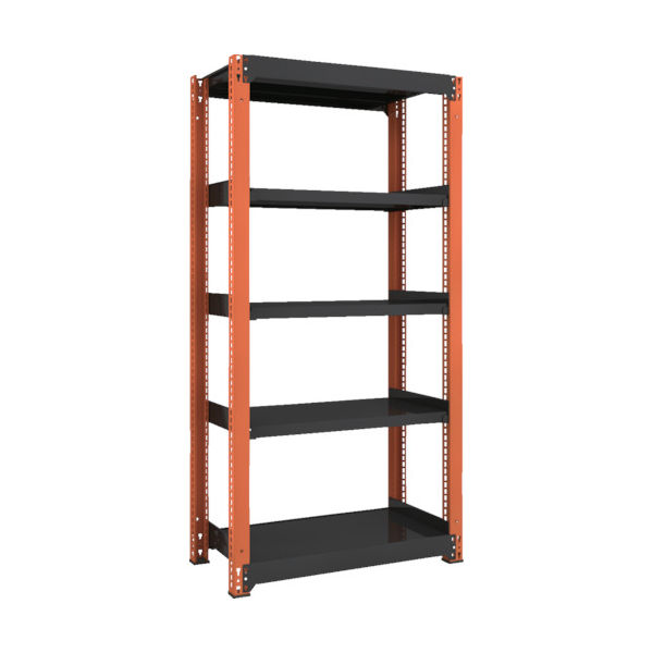 トラスコ中山 TRUSCO TM3型中量棚 900X471X1800 5段 単体 黒 TM3-6355 BK 1台(1個) 352-5813（直送品）