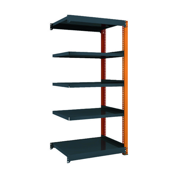 トラスコ中山 TRUSCO TM3型中量棚 900X721X1800 5段 連結 黒 TM3-6375B BK 1台(1個)（直送品）