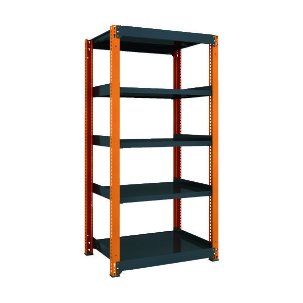 トラスコ中山 TRUSCO TM3型中量棚 900X721X1800 5段 単体 黒 TM3-6375 BK 1台(1個) 352-5775（直送品）