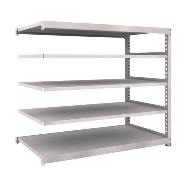 TRUSCO スチールラック M5型中量棚 1800×921×H1500 5段 連結 ネオグレー M5-5695B NG 1台(1個)（直送品）