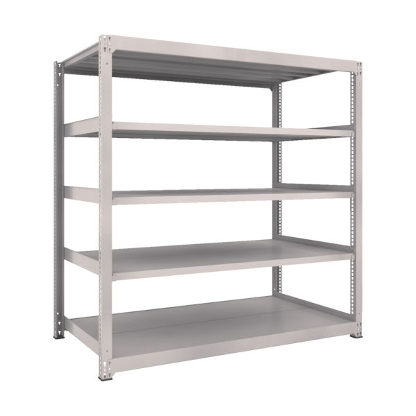 TRUSCO スチールラック M3型中量棚 1800×921×H1800 5段 単体 ネオグレー M3-6695 NG 1セット(1個)（直送品）