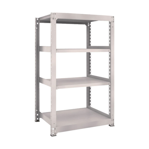 TRUSCO スチールラック M5型中量棚 900×721×H1500 4段 単体 ネオグレー M5-5374 NG 1台(1個)（直送品）