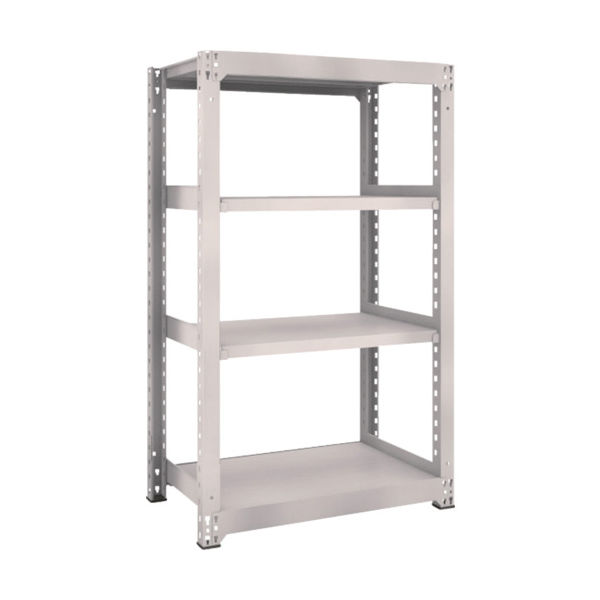 TRUSCO スチールラック M5型中量棚 900×571×H1500 4段 単体 ネオグレー M5-5364 NG 1台(1個)（直送品）