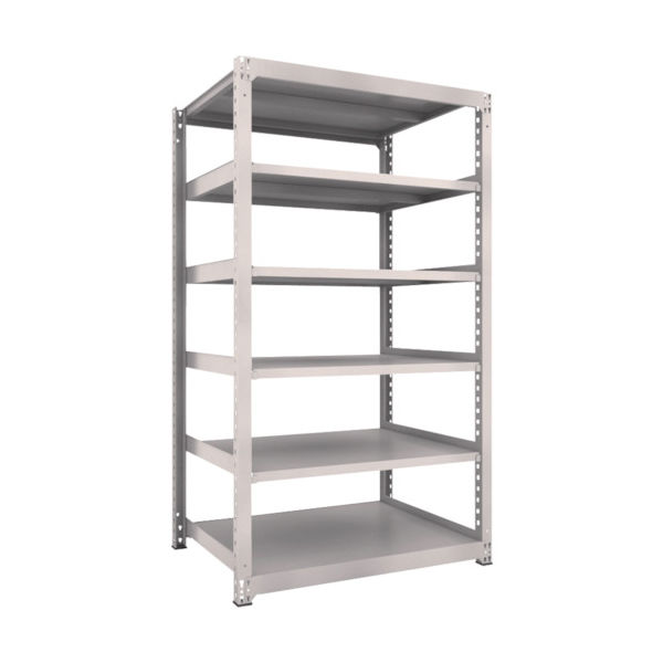 TRUSCO スチールラック M3型中量棚 1200×921×H2100 6段 単体 ネオグレー M3-7496 NG 1セット(1個)（直送品）