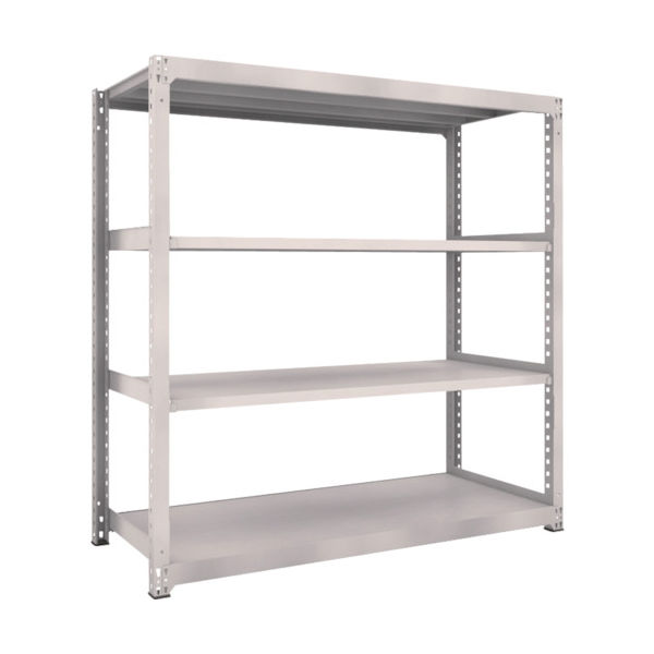 TRUSCO スチールラック M5型中量棚 1800×721×H1800 4段 単体 ネオグレー M5-6674 NG 1台(1個)（直送品）