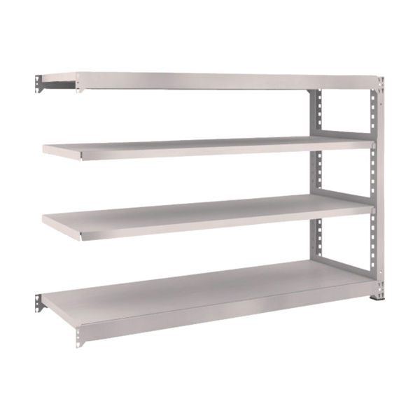 TRUSCO スチールラック M5型中量棚 1800×571×H1200 4段 連結 ネオグレー M5-4664B NG 1台(1個)（直送品）