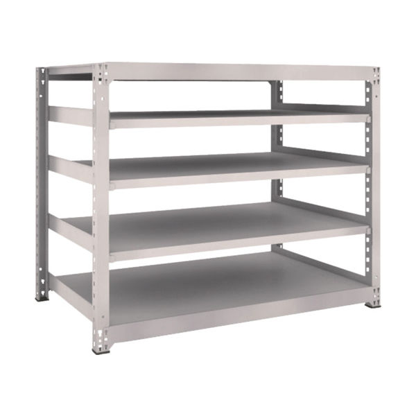 TRUSCO スチールラック M5型中量棚 1500×921×H1200 5段 単体 ネオグレー M5-4595 NG 1台(1個)（直送品）