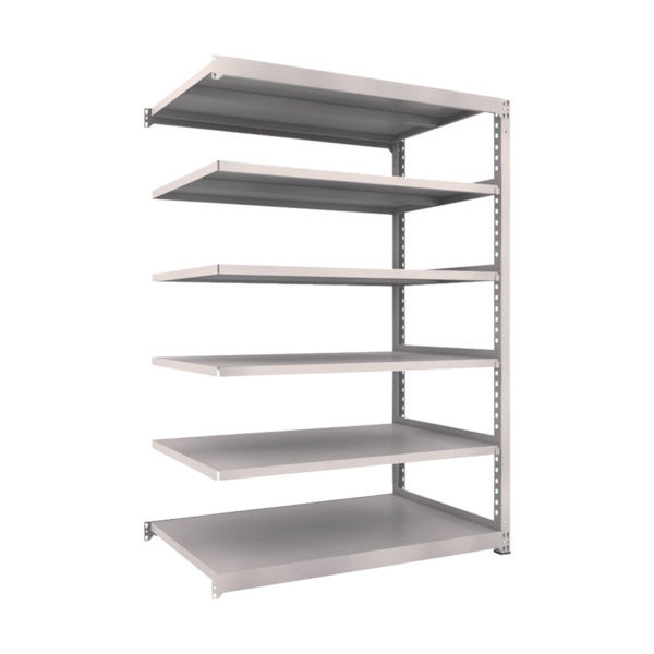 TRUSCO スチールラック M3型中量棚 1500×921×H2100 6段 連結 ネオグレー M3-7596B NG 1セット(1個)（直送品）