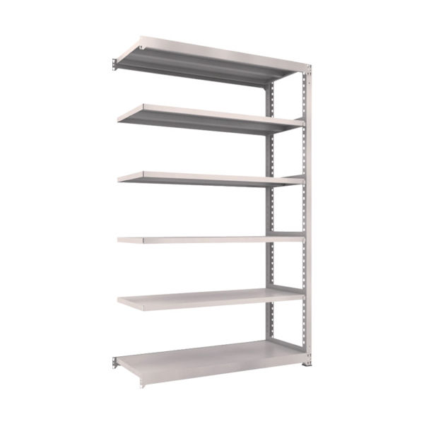 TRUSCO スチールラック M3型中量棚 1500×571×H2400 6段 連結 ネオグレー M3-8566B NG 1セット(1個)（直送品）