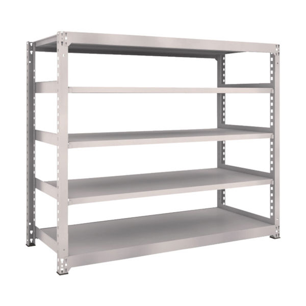 TRUSCO スチールラック M5型中量棚 1800×721×H1500 5段 単体 ネオグレー M5-5675 NG 1台(1個)（直送品）