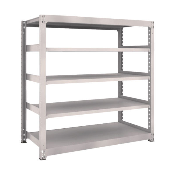 TRUSCO スチールラック M5型中量棚 1500×721×H1500 5段 単体 ネオグレー M5-5575 NG 1台(1個)（直送品）