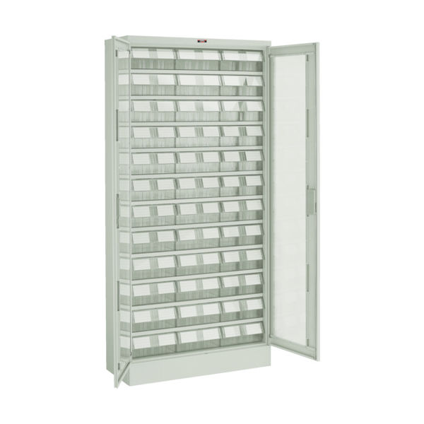 TRUSCO コンテナラックケース バンラックケース L型 両開き扉 透明引出大X36個 透明 T611L-N36L TM 1台（直送品）