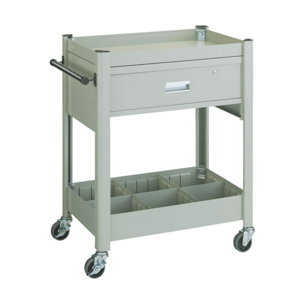 トラスコ中山 TRUSCO コンビネーションワゴン 643X427 1段引出・仕切板付 TCW-81BD 1台 304-7474（直送品）