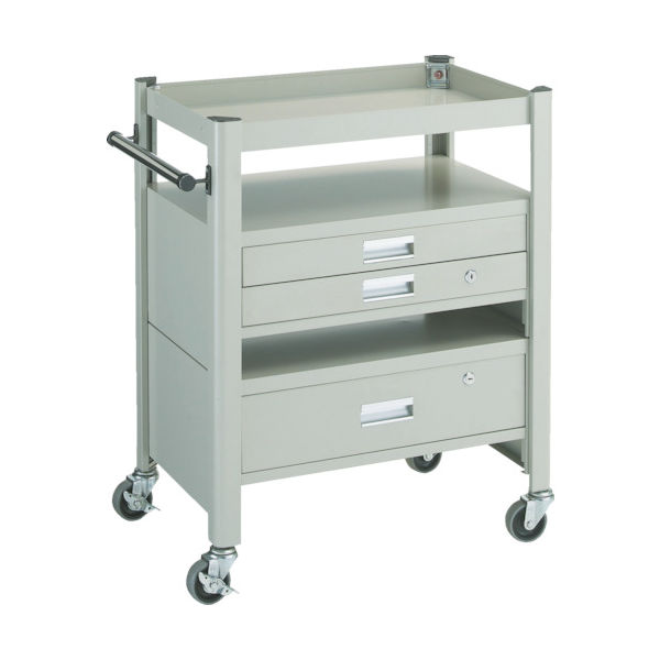 トラスコ中山 TRUSCO コンビネーションワゴン 643X427XH880 1段・2段引出付 TCW-81DE 1台 304-7482（直送品）