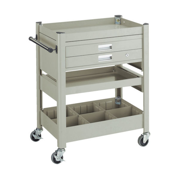 トラスコ中山 TRUSCO コンビネーションワゴン 643X427XH880 スライド棚付 TCW-81B2 1台 301-5149（直送品）