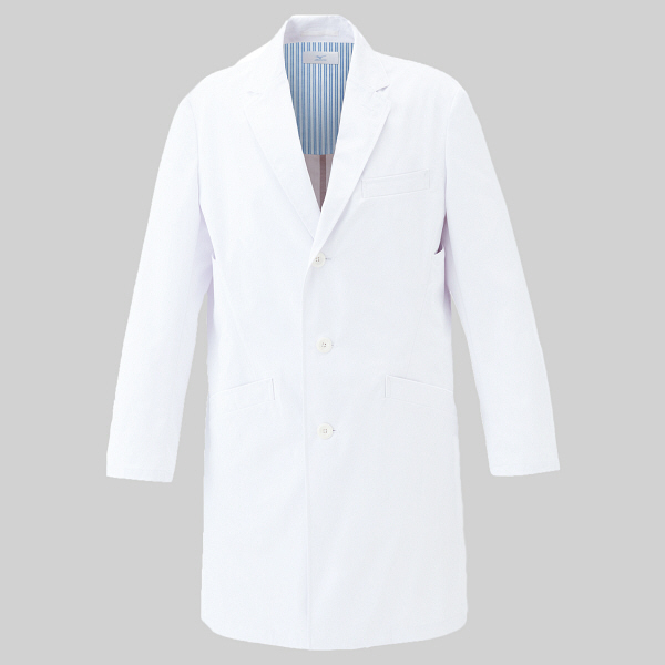 ミズノ ユナイト ドクターコート〔男〕 MZ0137 ホワイト×ホワイト 3L 医療白衣 1枚（取寄品）