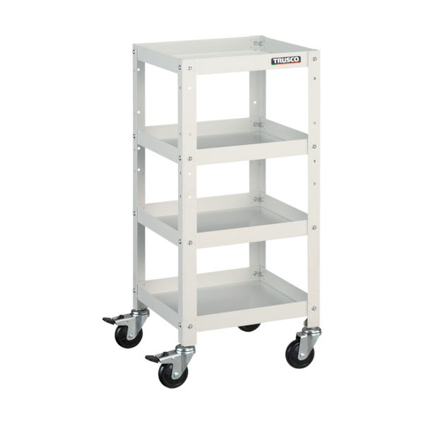 トラスコ中山 TRUSCO ツールワゴン ラビットワゴン 360X360 ゴム車輪 ホワイト RBW-834 W 1台 366-3302（直送品）