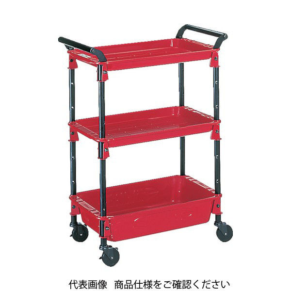 東洋スチール ツールワゴンロイヤル 586X320X833 深1浅2 赤 TWR