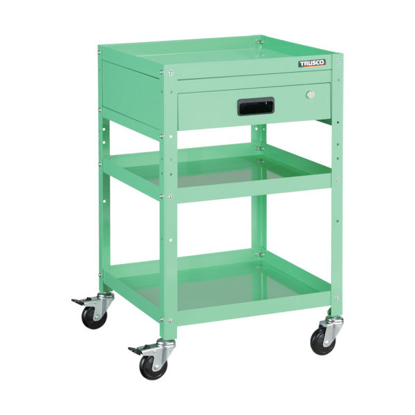 トラスコ中山 TRUSCO ツールワゴン ラビットワゴン 500X500 引出1段付 ヤンググリーン RBW-853V YG 1台（直送品）