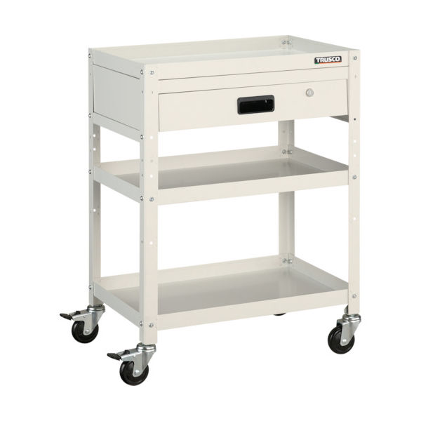 トラスコ中山 TRUSCO ツールワゴン ラビットワゴン 600X400 引出1段付 ホワイト RBW-863V W 1台 366-3558（直送品）