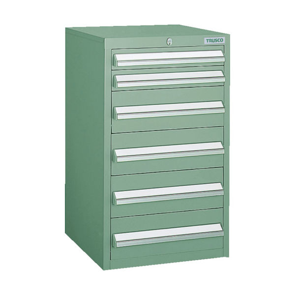 トラスコ中山 TRUSCO LVR型キャビネット 392X412XH660 引出6段 緑 LVR-662 GN 1台(1個)（直送品）