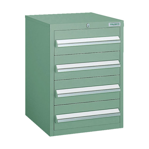 トラスコ中山 TRUSCO LVR型キャビネット 392X412XH540 引出4段 緑 LVR-542 GN 1台(1個)（直送品）