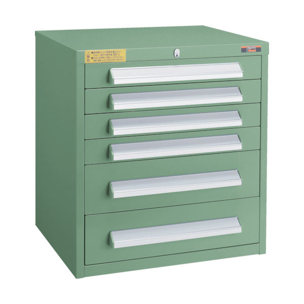 トラスコ中山 TRUSCO WLVR型キャビネット 500X412XH540 引出6段 緑 WLVR-541 GN 1台(1個)（直送品）