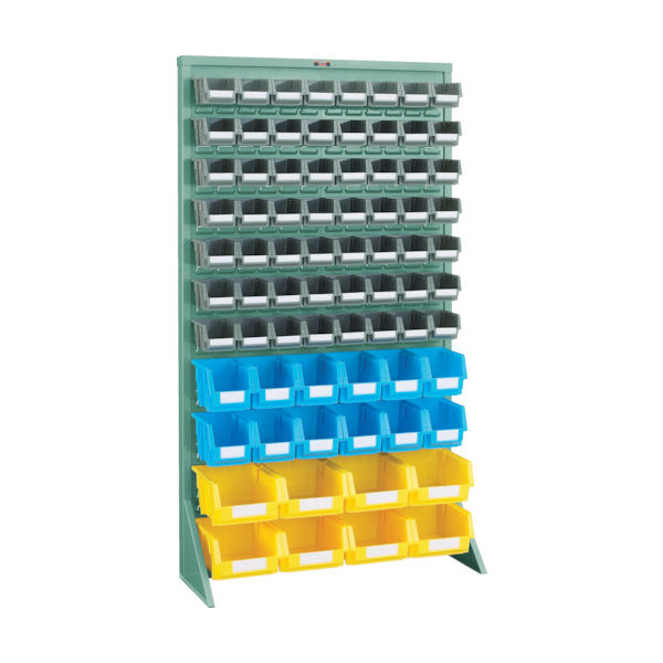 トラスコ中山 TRUSCO パネルコンテナラック 床置型 コンテナ小X56中X12 大X8 緑 T-16227N GN 1台(1個)（直送品）