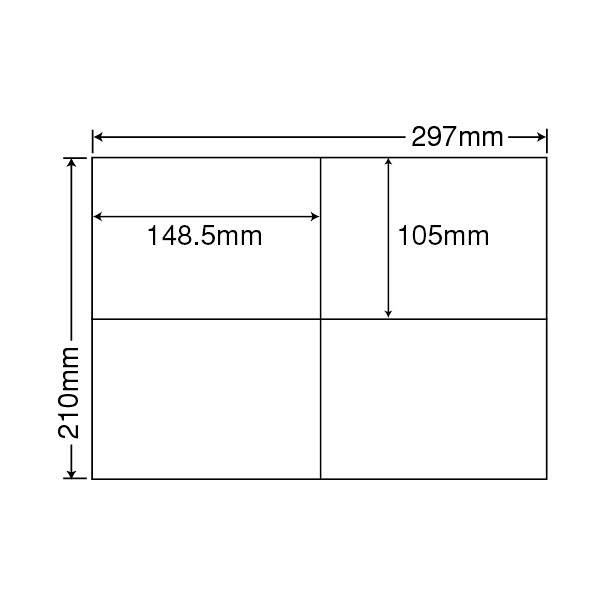 東洋印刷 ナナコピー 粘着ラベル 白 A4 4面 1箱（100シート入×5袋） C4I
