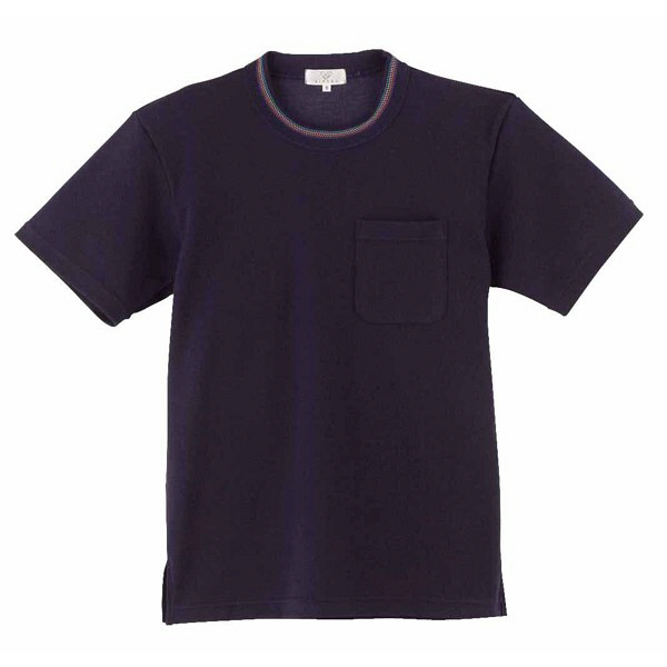 トンボ 介護ユニフォーム キラク 男女兼用Tシャツ CR112 ネイビー 4L 1枚（取寄品）