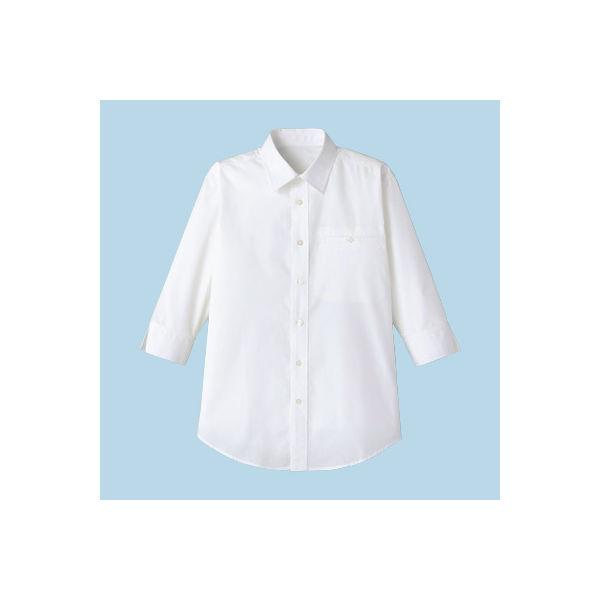 FACE MIX（フェイスミックス） ユニセックス 小さいサイズ 七分袖シャツ ホワイト SS（直送品）