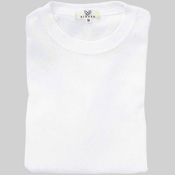 トンボ 介護ユニフォーム キラク 男女兼用Tシャツ CR003 ホワイト 4L 1枚（取寄品）
