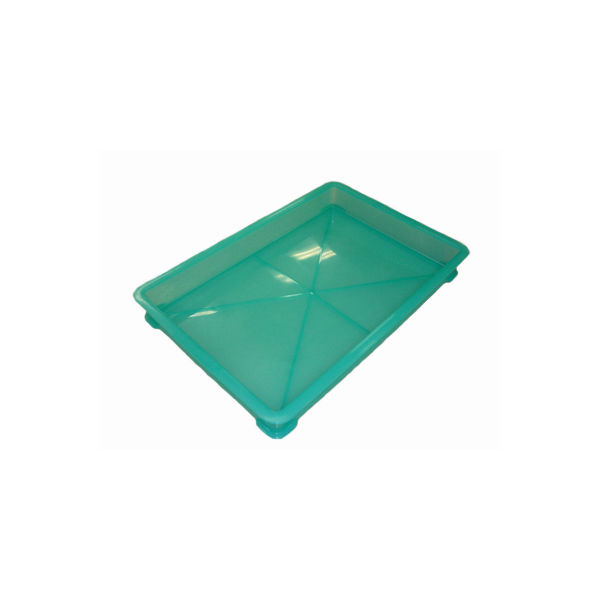 EBM　PP半透明カラー番重　B型　小　グリーン(サンコー製)　（取寄品）