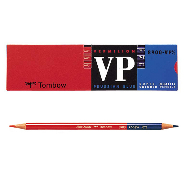 トンボ鉛筆 赤青鉛筆（朱藍7:3）8900-VP7/3 1ダース（12本入） - アスクル
