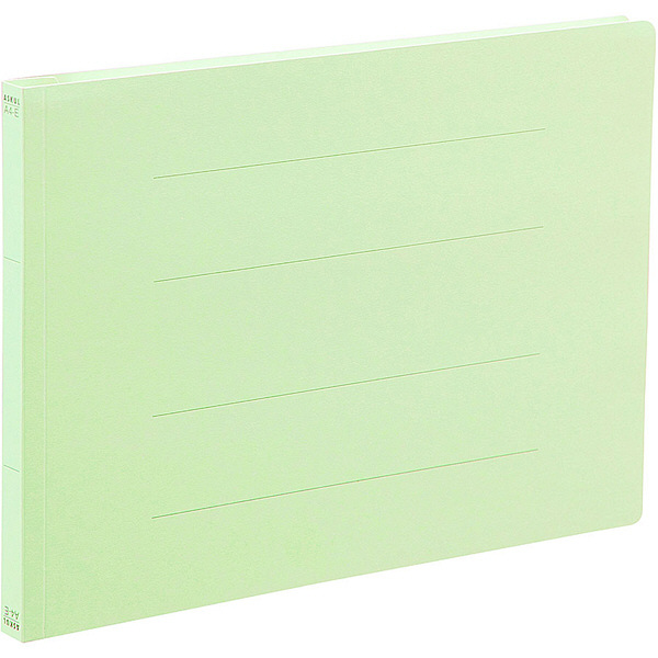 アスクル　フラットファイル　A4ヨコ　エコノミータイプ　30冊　グリーン　緑 オリジナル