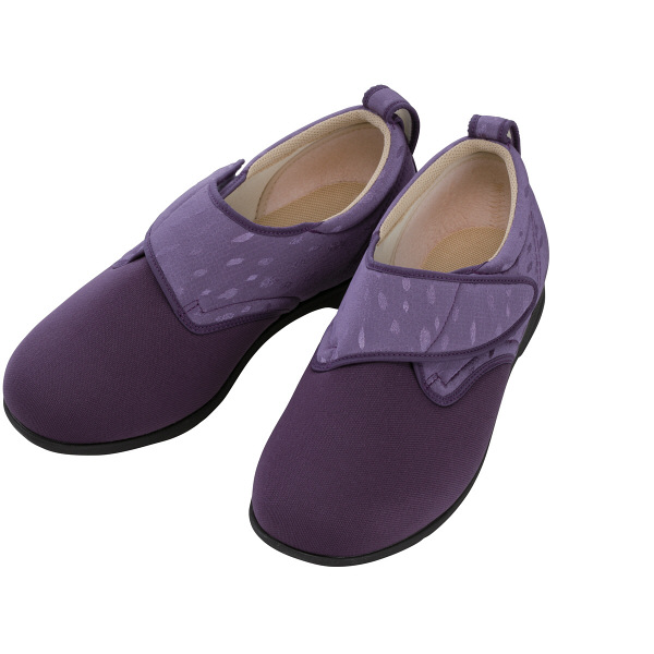 あゆみ 介護靴 1102ウィングストレッチ 紫S（21.0-21.5cm）両足 施設・院内用（取寄品）