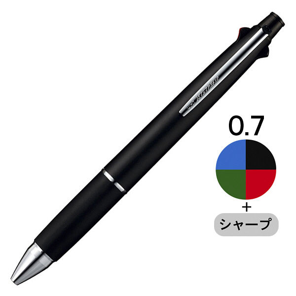 ジェットストリーム4&1 多機能ペン 0.7mm ブラック軸 黒 4色+シャープ