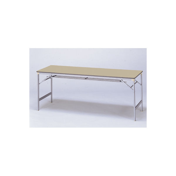 シンポ　軽量アルミ脚折りたたみテーブル　ナチュラルオーク　幅1800×奥行450×高さ700mm　1台　（直送品）