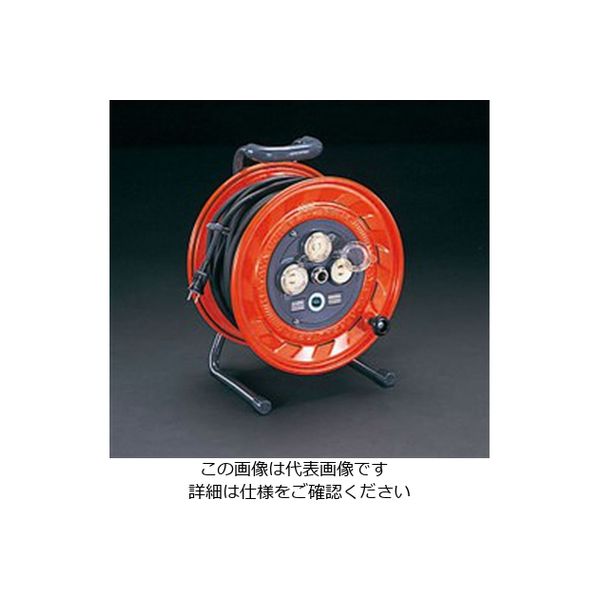 エスコ AC125V/15A/30m コードリール(抜け止コンセント) EA815BB-30 1台(1個)（直送品）