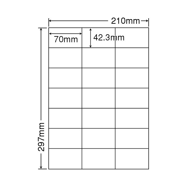 東洋印刷 ナナワード 粘着ラベル 白 A4 21面 1袋（100シート入） LDZ21QB
