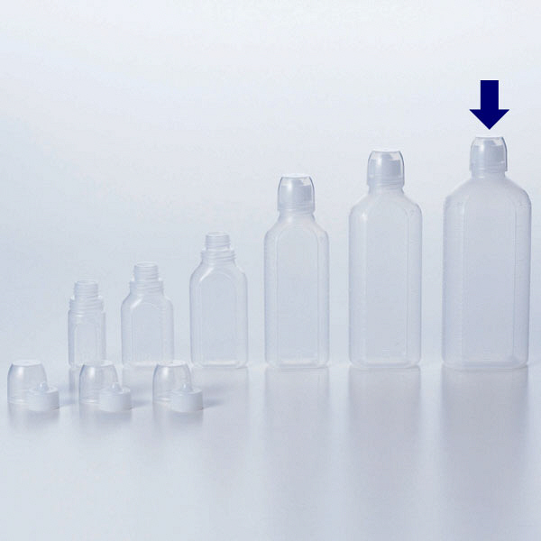 ケーエム化学 F型投薬瓶 ネジ式ノズル コップ付 （未滅菌） 500cc 6408 1箱（50本入）（取寄品）