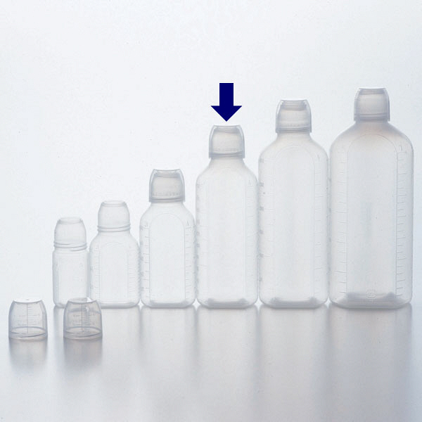 ケーエム化学 C型投薬瓶 コップ付 （滅菌済） 200cc 7105 1箱（100本入）（取寄品）