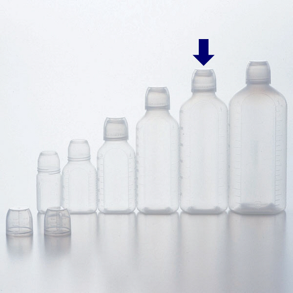 ケーエム化学 C型投薬瓶 コップ付 （滅菌済） 300cc 7106 1箱（80本入）（取寄品）