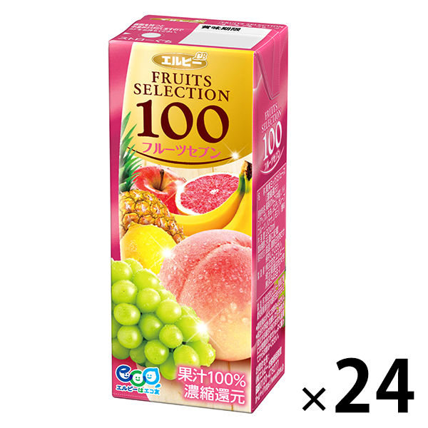 【アウトレット】エルビー Fruits Selection100 フルーツセブン 200ml 1箱（24本入）ジュース ミックス