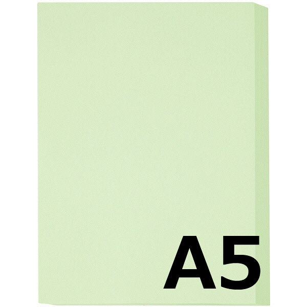 アスクル カラーペーパー A5 ライトグリーン 1冊（500枚入）  オリジナル