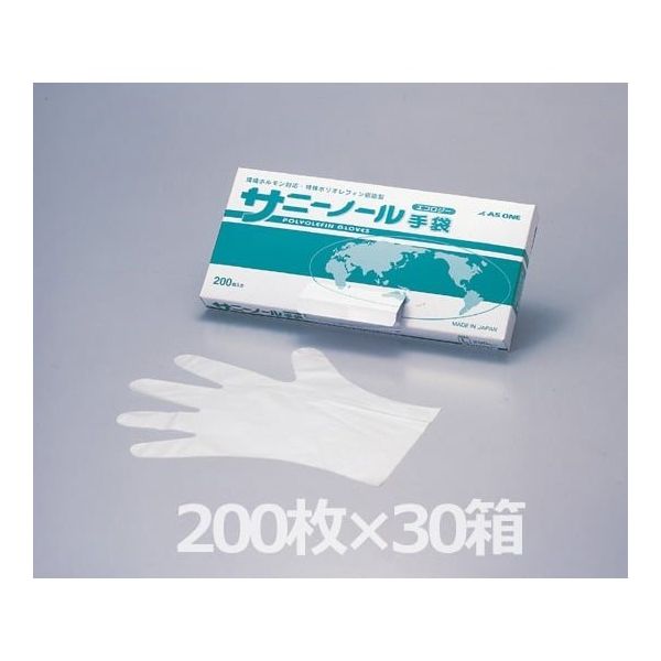 アズワン サニーノール手袋エコロジー ケース販売 6000枚入 ホワイト 6-9730-53 1ケース(6000枚)（直送品）